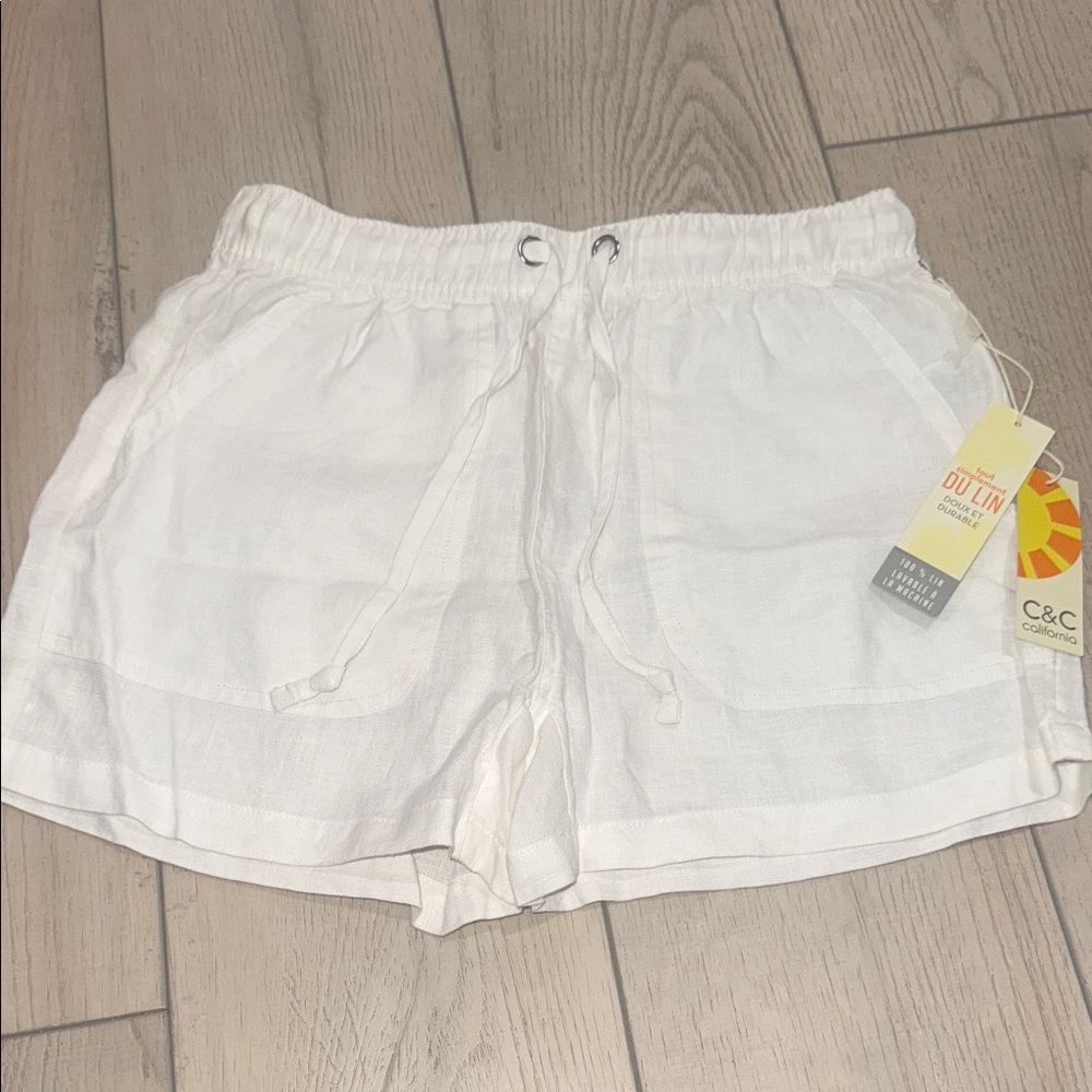 C&C California Women's Cream High Waist Shorts